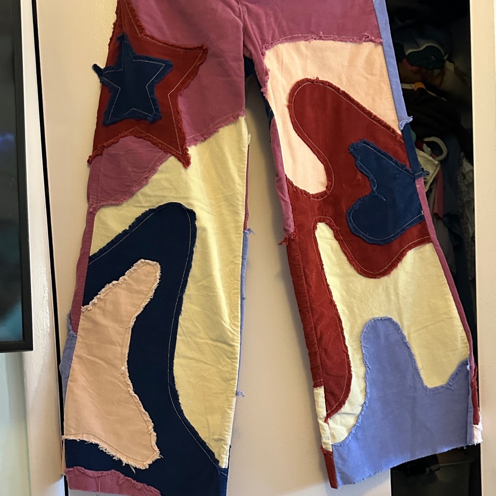 Free People Multicolor Patchwork Bootcut Pants - … - image 3